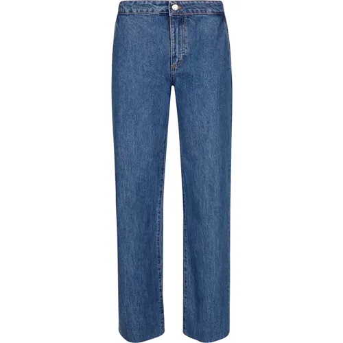 Weite Bein Denim Jeans mit Fransendetail , Damen, Größe: 2XS - MVP wardrobe - Modalova