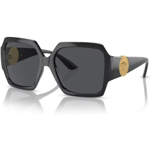 Quadratische Sonnenbrille mit ikonischen Symbolen , Damen, Größe: 56 MM - Versace - Modalova