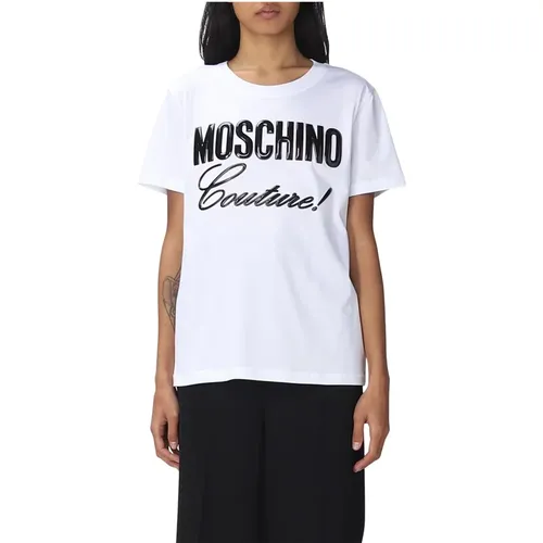 Kurzarm T-Shirt für Frauen , Damen, Größe: XS - Moschino - Modalova