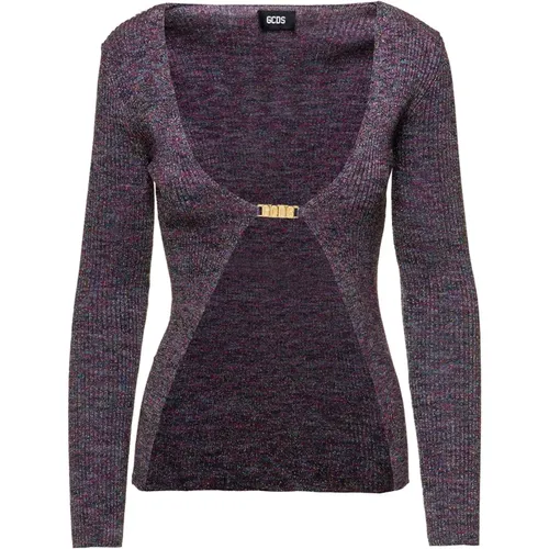 Grey Top with Black Accents , female, Sizes: M, XS - Gcds - Modalova