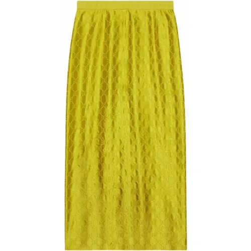 GG Supreme silk skirt , female, Sizes: XS - Gucci - Modalova