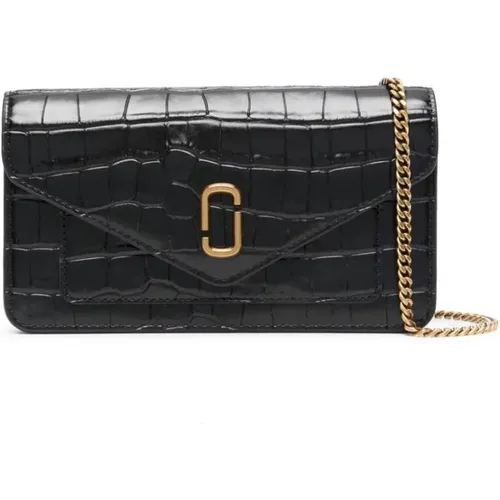 Envelope Chain Wallet with Croco Effect , female, Sizes: ONE SIZE - Marc Jacobs - Modalova