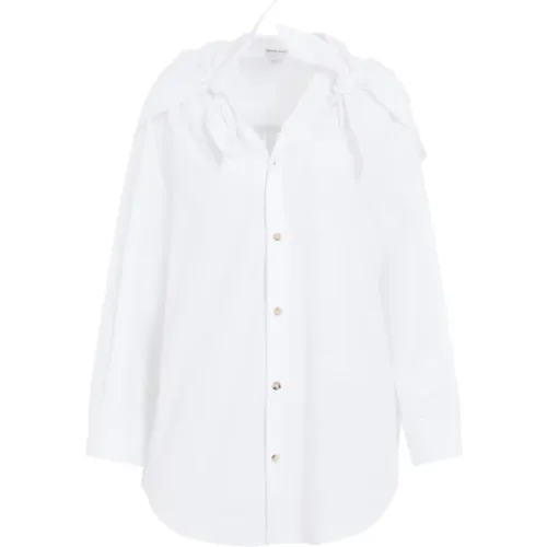 Cotton V-Neck Shirt , female, Sizes: 2XS - Bottega Veneta - Modalova