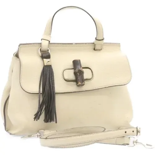Used Handbag - Gucci Bambus Leather , female, Sizes: ONE SIZE - Gucci Vintage - Modalova