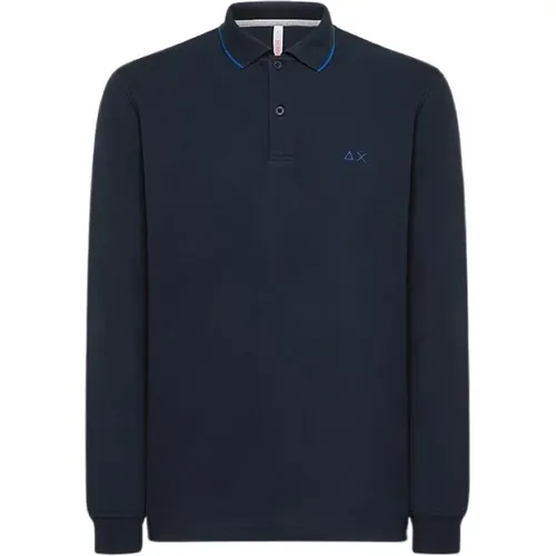 Langarm Polo Shirt in Marineblau - Sun68 - Modalova