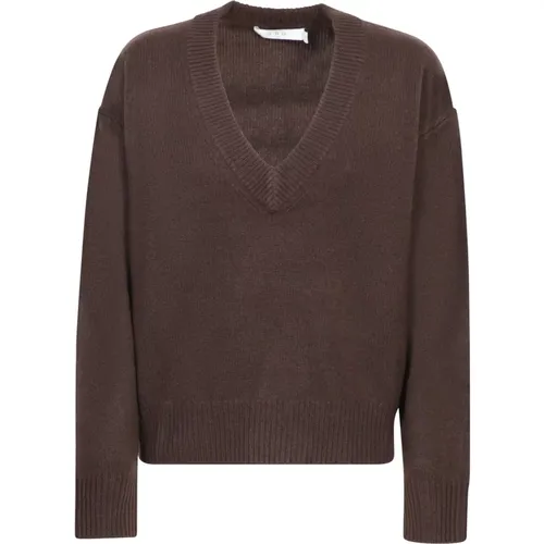 Brauner Kaschmir V-Ausschnitt Pullover , Damen, Größe: XS - IRO - Modalova