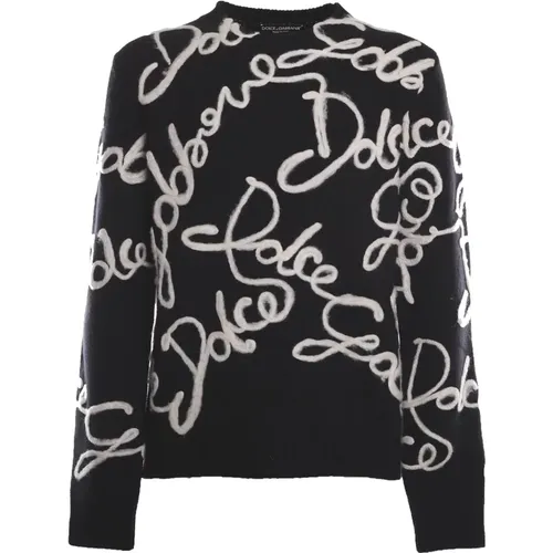 Logo Pullover mit Wolle und Seide - Dolce & Gabbana - Modalova