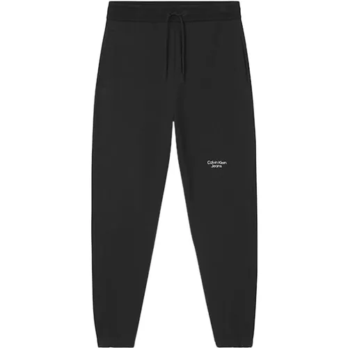 Schwarze Baumwollhose mit Seitentaschen , Herren, Größe: L - Calvin Klein Jeans - Modalova