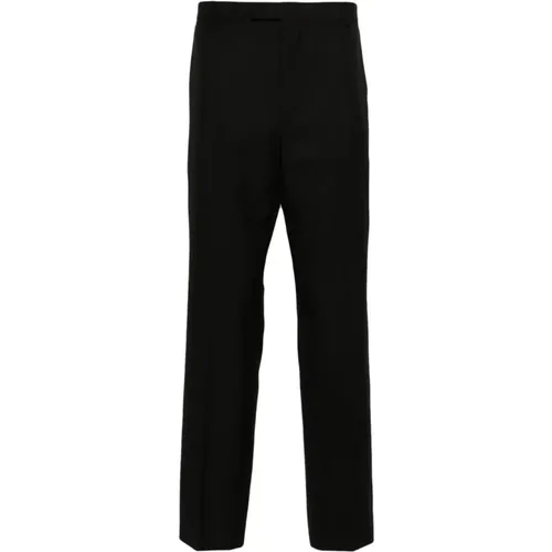 Twill Trousers with Embroidered Logo , male, Sizes: L - Gucci - Modalova