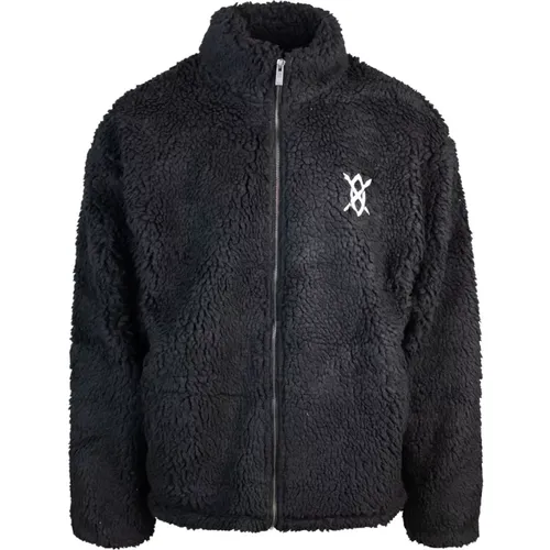 Sherpa Jacket with Raised Collar and Embroidered Logo , male, Sizes: L - Daily Paper - Modalova