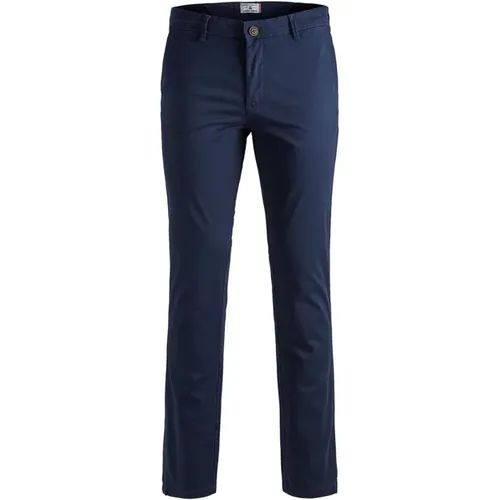 Blaue Hose mit Reißverschluss und Knöpfen aus Baumwollmischung , Herren, Größe: W29 L30 - jack & jones - Modalova