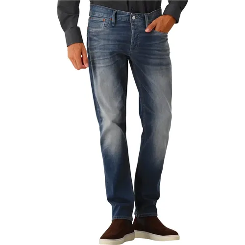 Grau/Blaue Jeans mit Knopfverschluss , Herren, Größe: W36 - Denham - Modalova