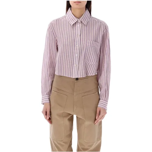 Striped Eliora Cropped Shirt , female, Sizes: S, XS - Isabel Marant Étoile - Modalova