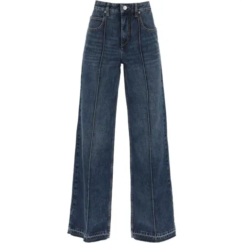Vintage Flared Jeans mit Gesteppter Falte , Damen, Größe: S - Isabel marant - Modalova