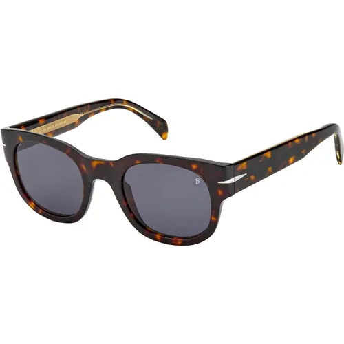 DB 7045/S Sunglasses in Dark Havana/Grey , male, Sizes: 49 MM - Eyewear by David Beckham - Modalova
