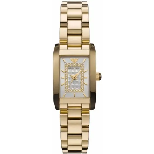 Gold Edelstahl Damen Quarzuhr - Emporio Armani - Modalova