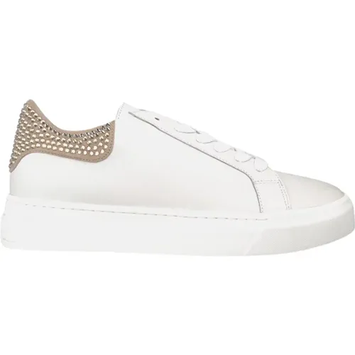 Damen Leder Sneaker mit Strass-Detail , Damen, Größe: 38 EU - Alma en Pena - Modalova