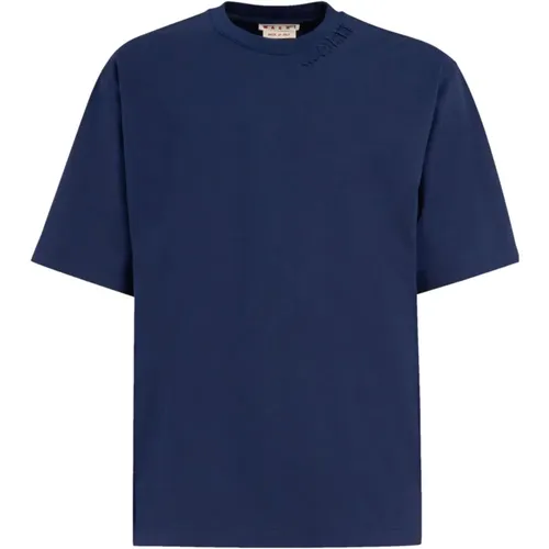 Cotton Logo T-shirt , male, Sizes: M, S, L, XL - Marni - Modalova