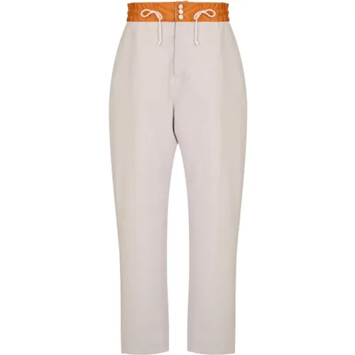 Sandy & Orange Cropped Trousers , male, Sizes: S, M, XS - Takaturna - Modalova