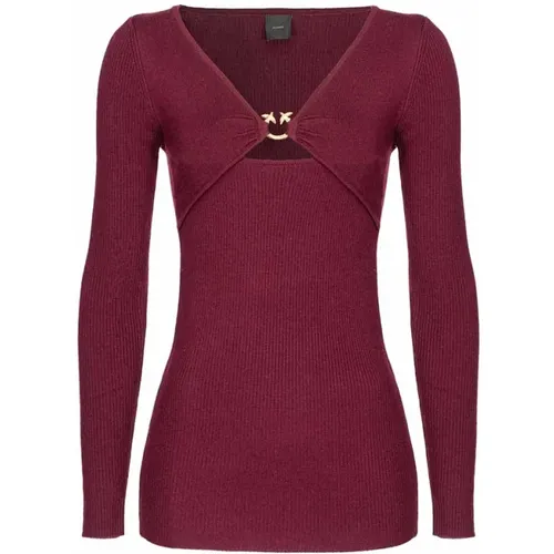 Bordeaux Long Sleeve Sweater , female, Sizes: M - pinko - Modalova