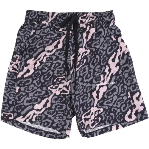 Leopardenmuster Shorts Pink/Grau , Herren, Größe: M - VISION OF SUPER - Modalova