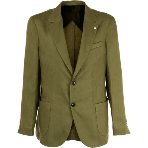 Elegant Men's Linen Blazer , male, Sizes: L, M, XL - Liu Jo - Modalova