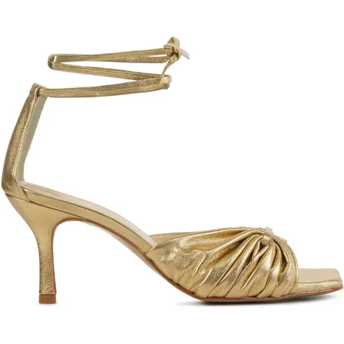 Goldene Sandalen , Damen, Größe: 37 EU - Lina Locchi - Modalova