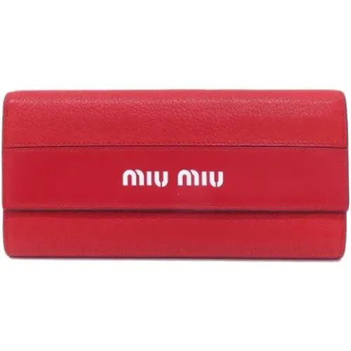 Pre-owned Leather wallets , female, Sizes: ONE SIZE - Miu Miu Pre-owned - Modalova