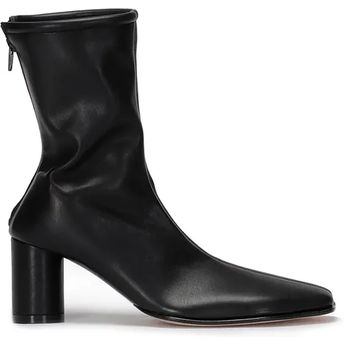 Leder Stiefeletten mit Eckiger Spitze , Damen, Größe: 38 EU - MM6 Maison Margiela - Modalova