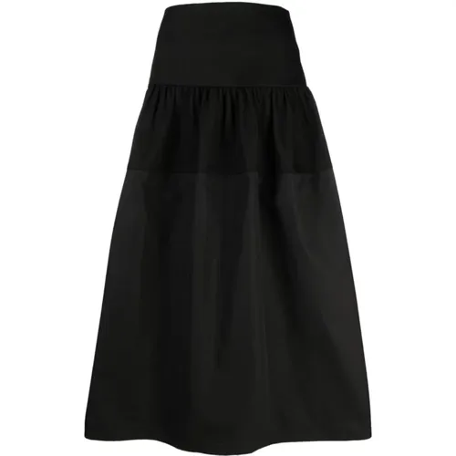 Tiered Cotton A-Line Skirt , female, Sizes: M - Jil Sander - Modalova