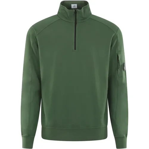 Stilvolles Half Zip Kragen Sweatshirt Grün , Herren, Größe: S - C.P. Company - Modalova