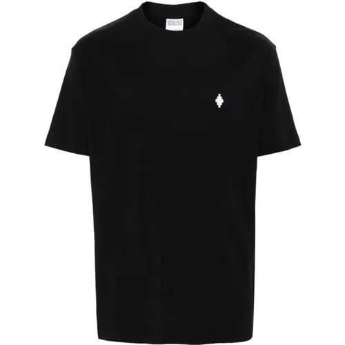 Schwarz Weiß Cross Basic T-Shirt,Weiß Schwarz Cross Basic T-Shirt - Marcelo Burlon - Modalova