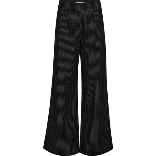 Pinstripe Wide Leg Denim Pants , female, Sizes: S, M, XL, L, XS - Co'Couture - Modalova