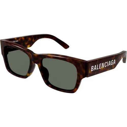 Havana/Graue Sonnenbrille , unisex, Größe: 56 MM - Balenciaga - Modalova