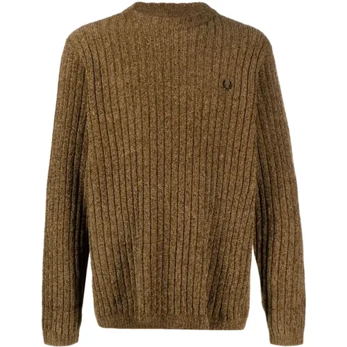 Logo-Embroidered Sweater , male, Sizes: L, M - Fred Perry - Modalova