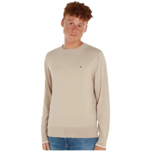 Bio-Baumwolle Rundhals Pullover , Herren, Größe: M - Tommy Hilfiger - Modalova