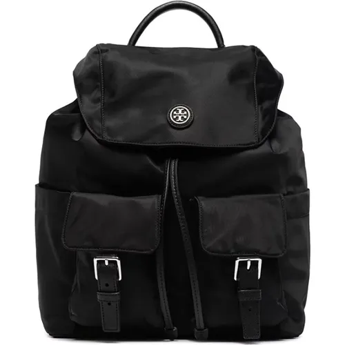 Nylon Double T Motif Backpack , male, Sizes: ONE SIZE - TORY BURCH - Modalova