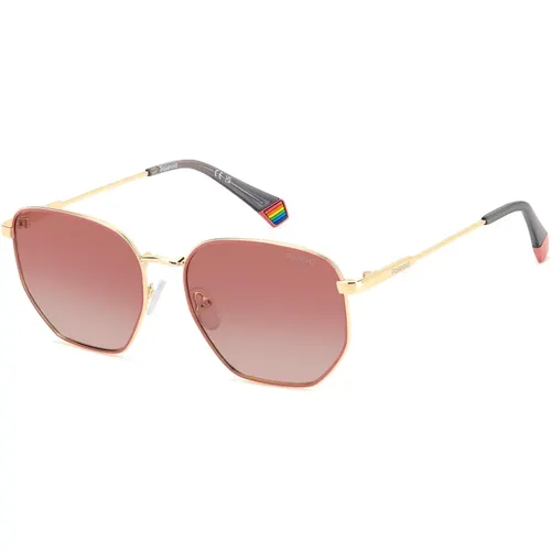 Gold/Pink Sunglasses , unisex, Sizes: 56 MM - Polaroid - Modalova
