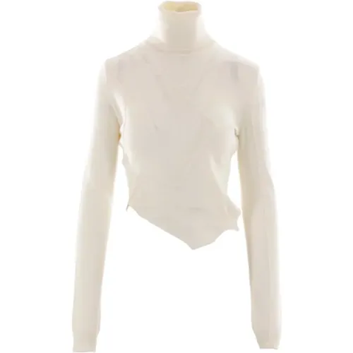 Wool Blend Sweater Deconstructed Design , female, Sizes: M, L - MM6 Maison Margiela - Modalova