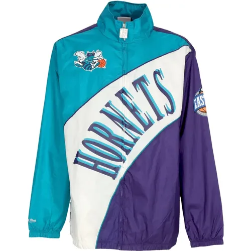 NBA Gebogener Windbreaker Jacke , Herren, Größe: XL - Mitchell & Ness - Modalova