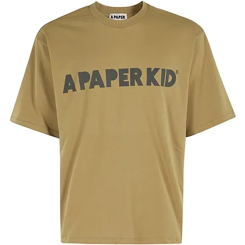 Lässiges Jersey T-Shirt , Herren, Größe: M - A Paper Kid - Modalova