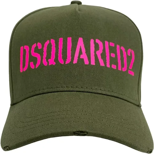 Grüne Damenmütze mit Fuchsia Logo - Dsquared2 - Modalova