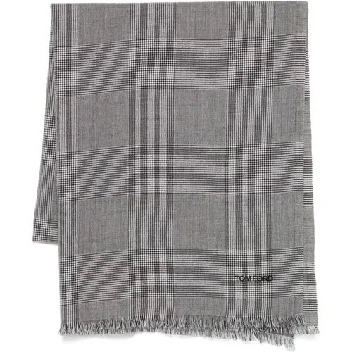 Luxury Wool Embroidered Scarf , male, Sizes: ONE SIZE - Tom Ford - Modalova