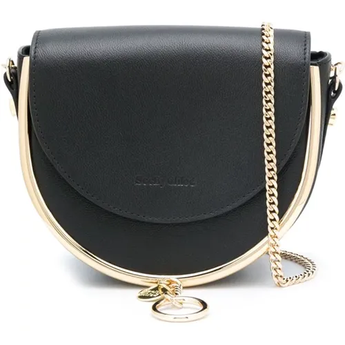 Mara Flap Crossbody Tasche - Schwarzes Leder - See by Chloé - Modalova