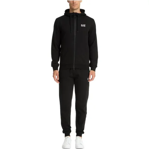 Plain Tracksuit with Hood and Pockets , male, Sizes: M, 2XL, XL, S, L - Emporio Armani EA7 - Modalova