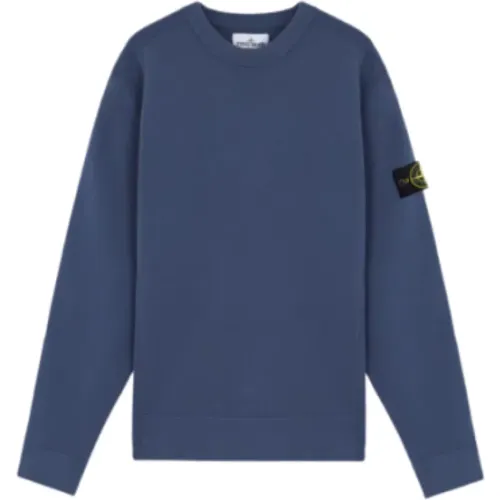 Stretch-Woll-Rundhalsausschnitt-Sweatshirt , Herren, Größe: XL - Stone Island - Modalova