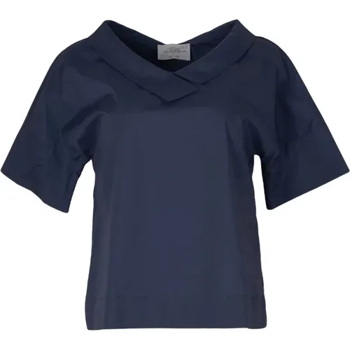 Blaue T-Shirts für Frauen , Damen, Größe: L - Vicario Cinque - Modalova