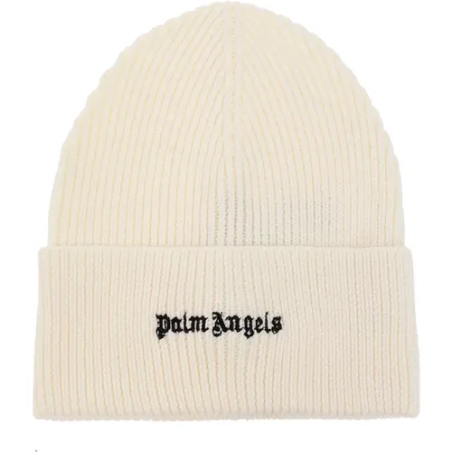 Beanie with logo , male, Sizes: ONE SIZE - Palm Angels - Modalova