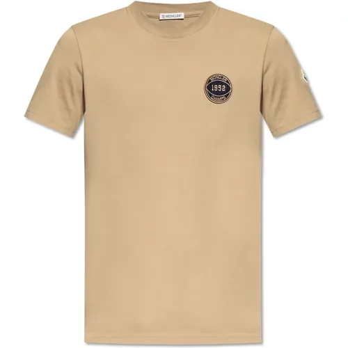 T-Shirt mit Logopatch Moncler - Moncler - Modalova