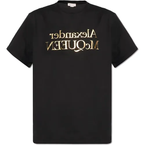 T-Shirt mit Logo Alexander McQueen - alexander mcqueen - Modalova